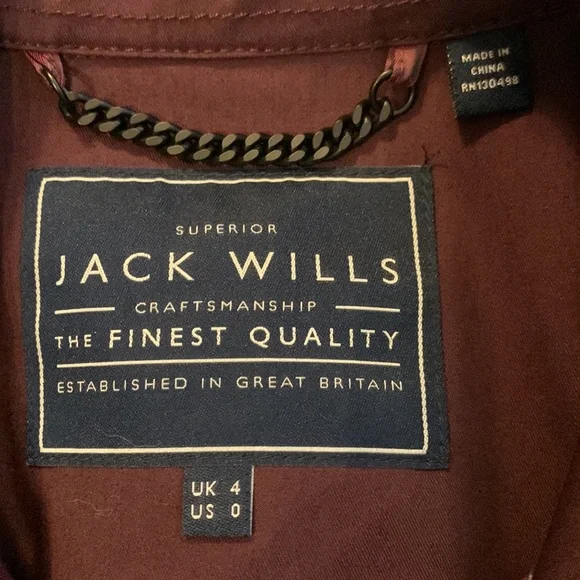 JACK WILLS AMBROSE TRENCH COAT, Damson size 4 US - Picture 6 of 10